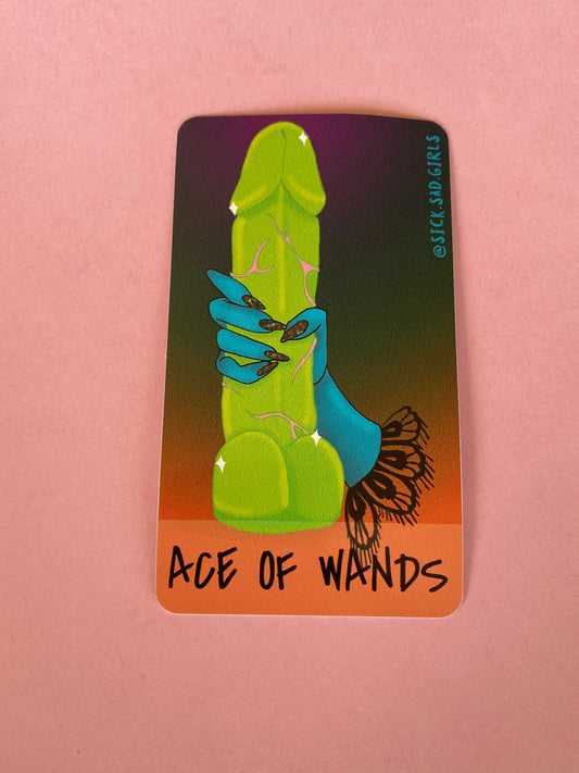 Ace of Wands Vinyl Sticker