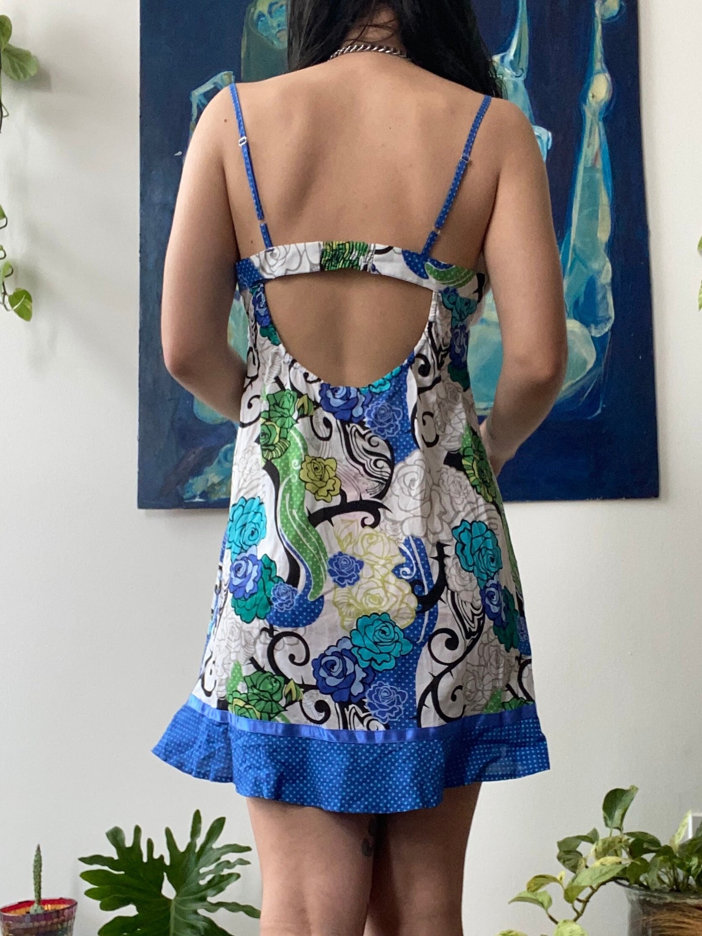 frownie embroidered dress