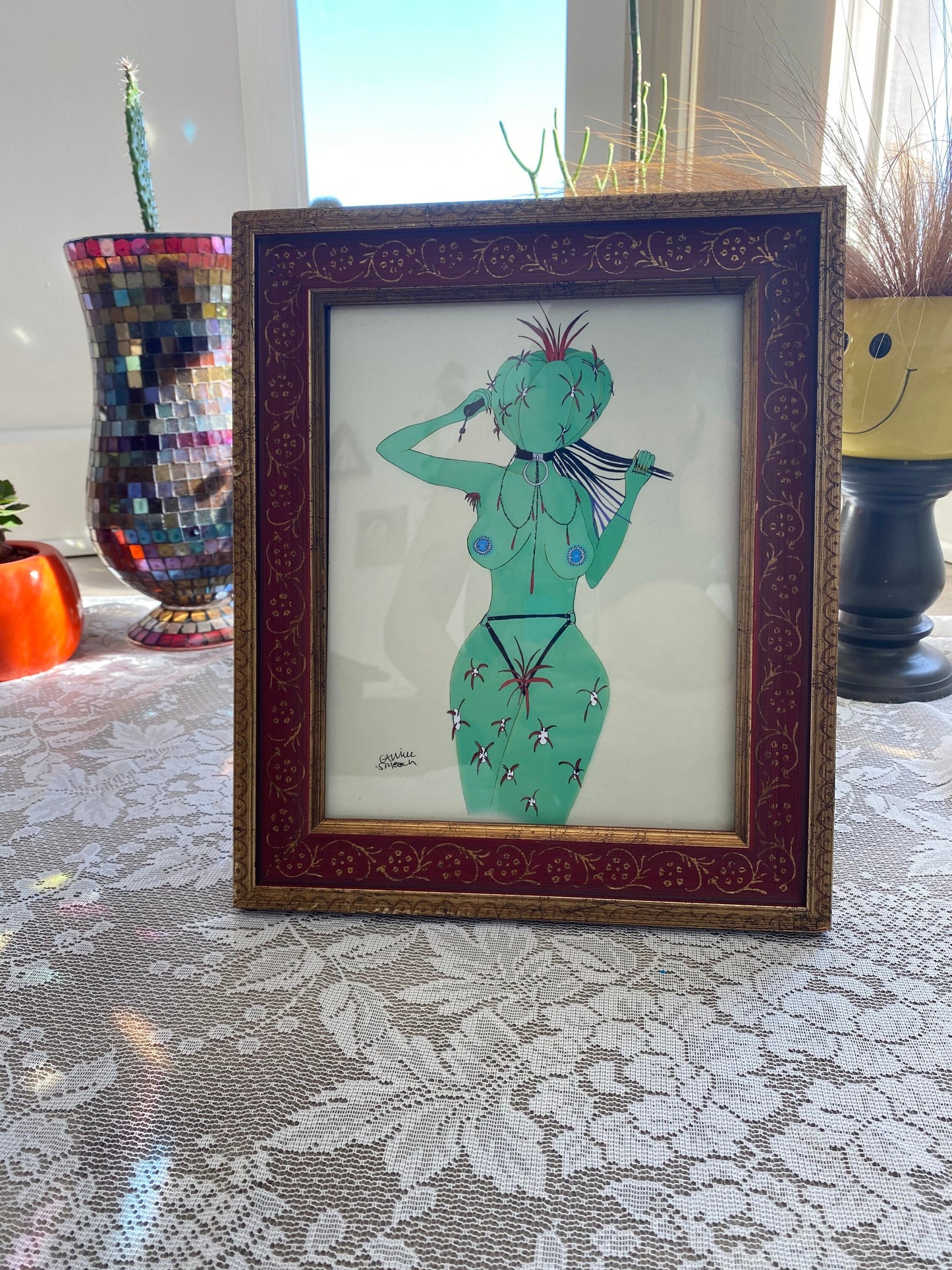 Cactus Cutie framed print