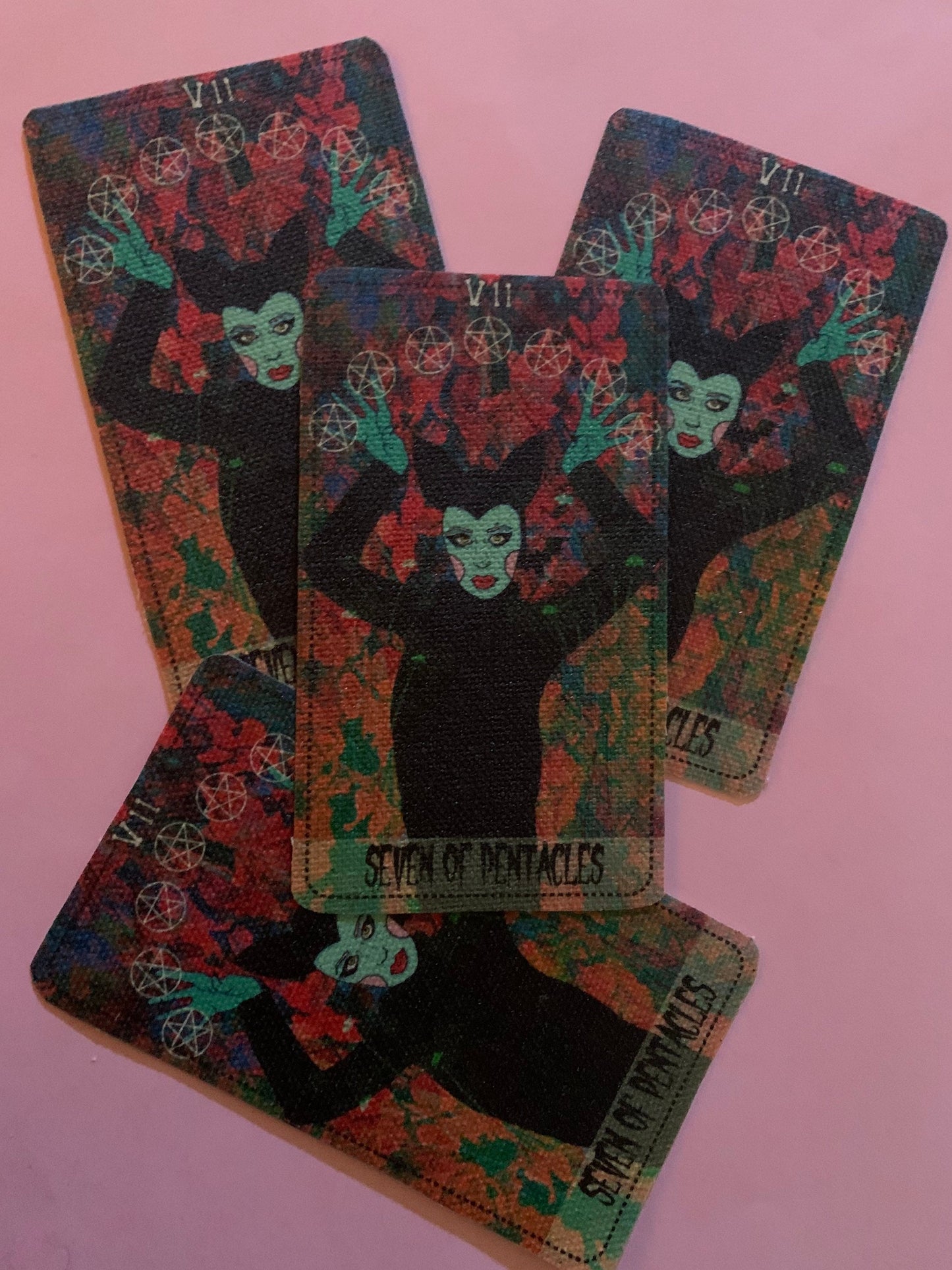 Seven of Pentacles Tarot Canvas Patch