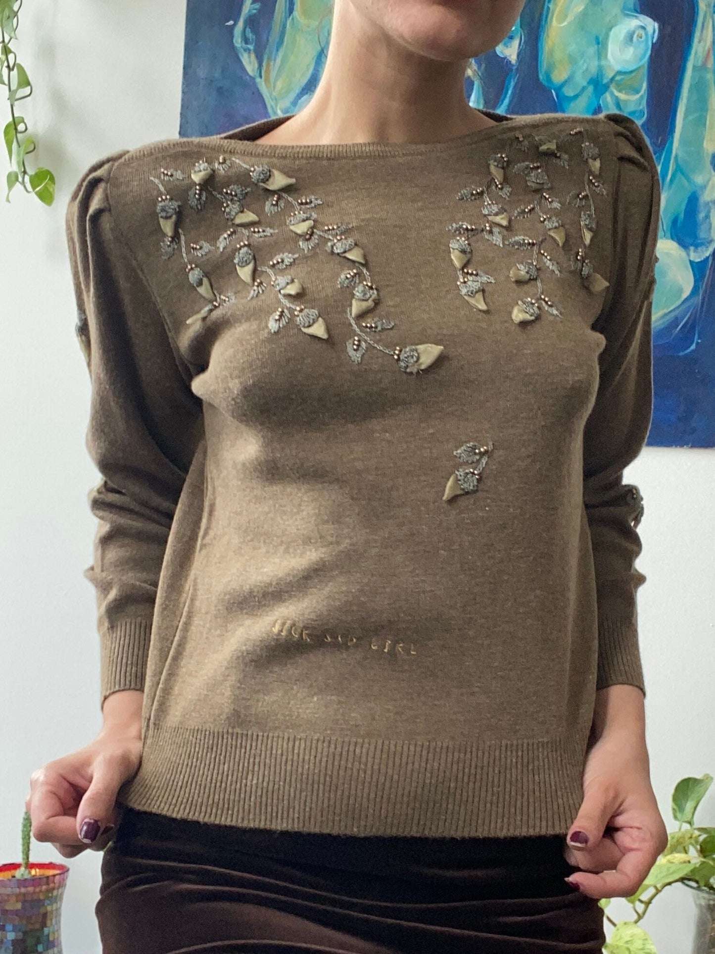 sick sad girl embroidered sweater