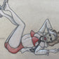 leather face pinup original drawing