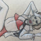 leather face pinup original drawing