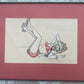 leather face pinup original drawing