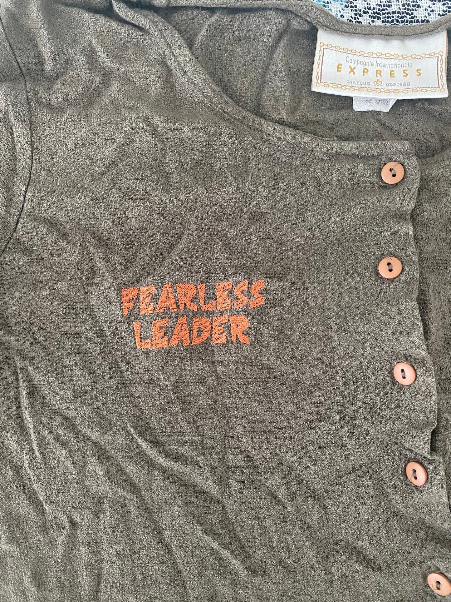 fearless leader embroidered top