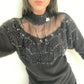 sheer and shiny sweater