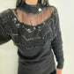 sheer and shiny sweater