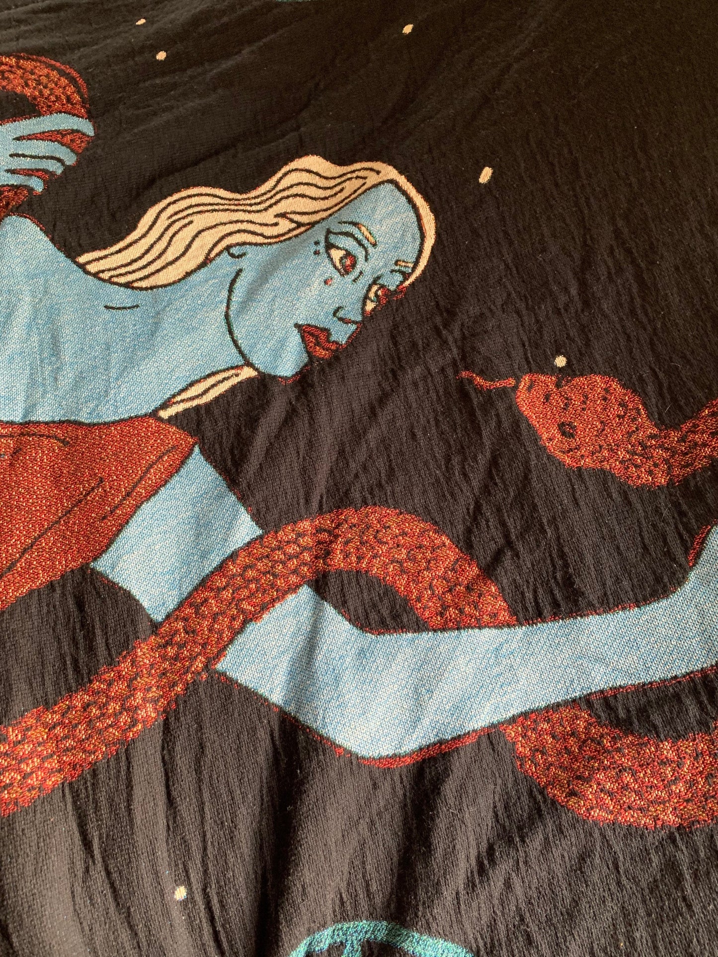 Pentacles woven blanket