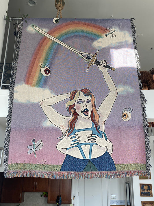 page of swords woven blanket
