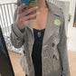 ur the worst embroidered plaid jacket
