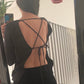 Embroidered Frownie Top ~ open back