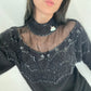sheer and shiny sweater