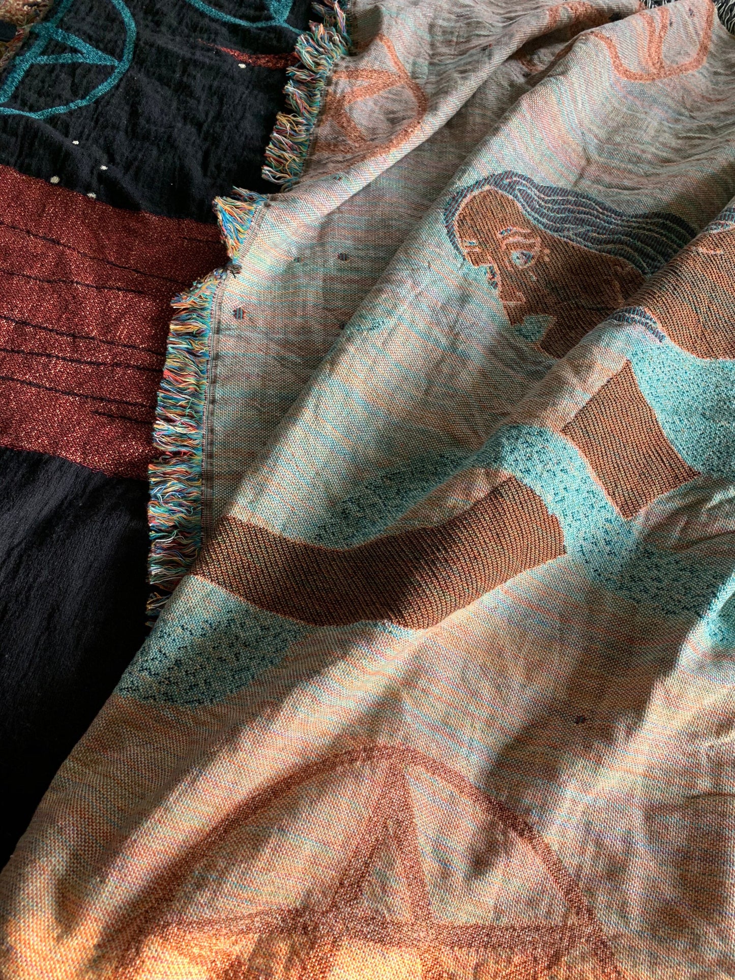Pentacles woven blanket