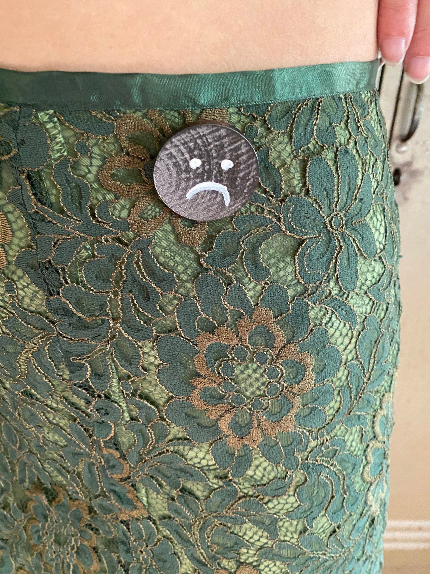 green lace skirt