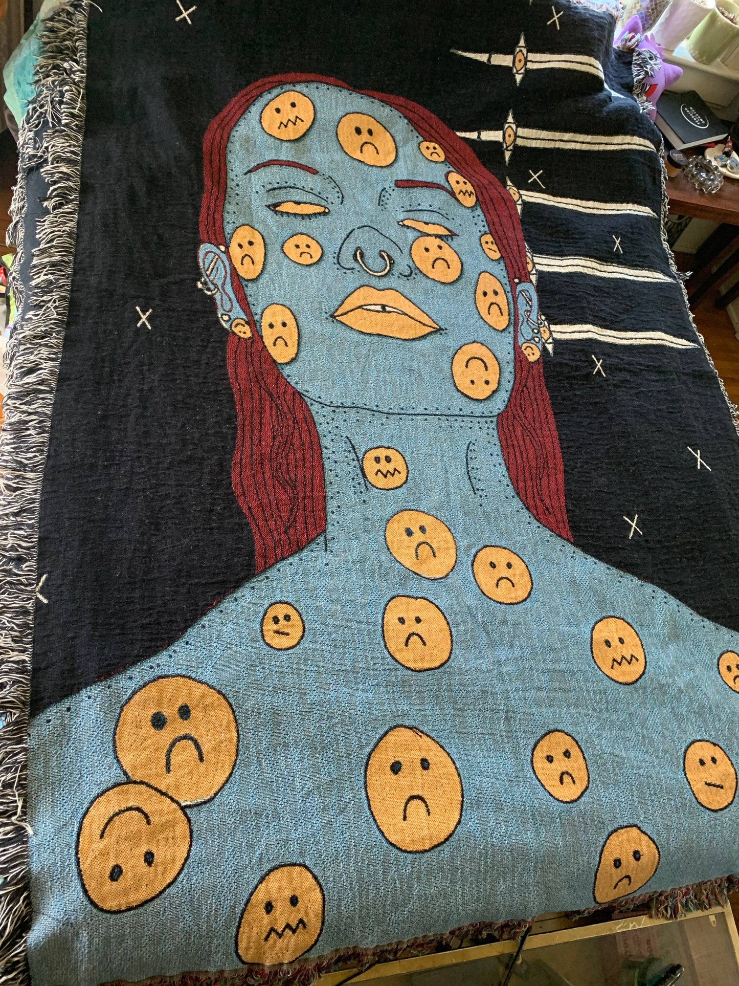 Feelings woven blanket