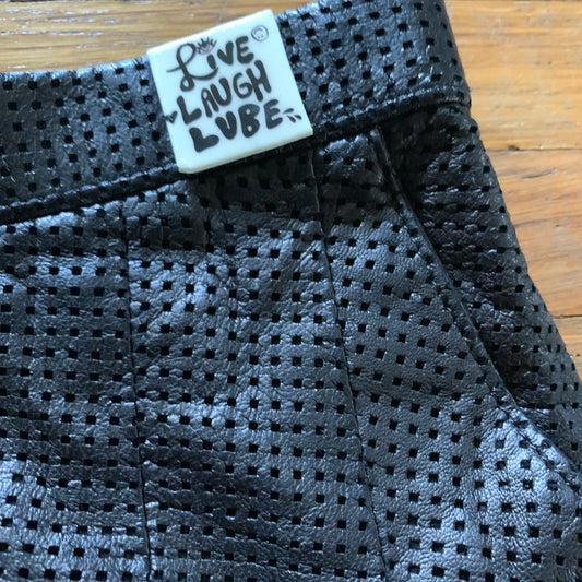 live laugh lube ~ leather black skirt