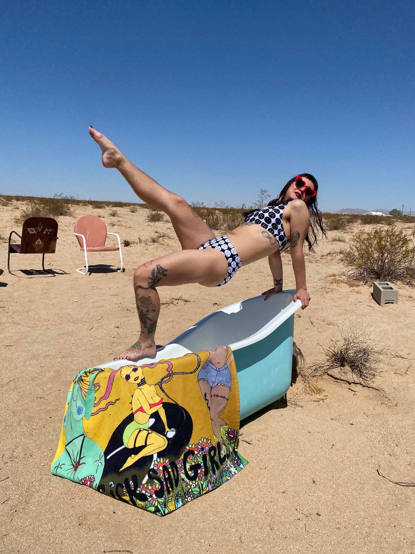 sick sad recycled high waisted bikini bottom ~ available in sizes xs - 3xl