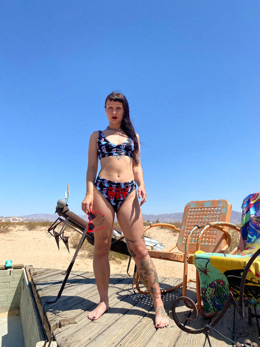 Shark Bait recycled high waisted bikini bottom ~ available in sizes xs - 3xl