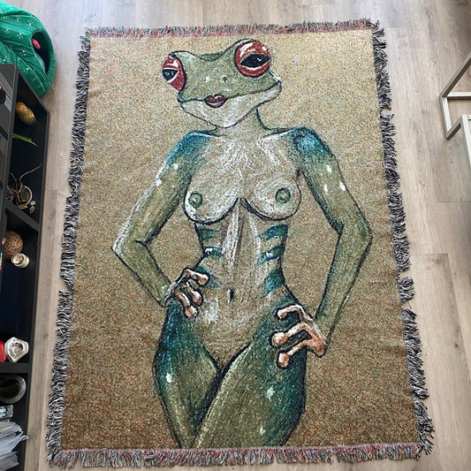 Frog Cutie Woven Blanket