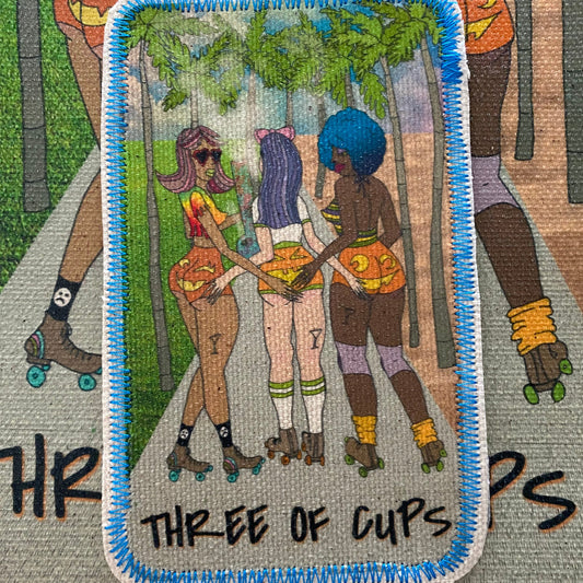 threee of cups canvas patch