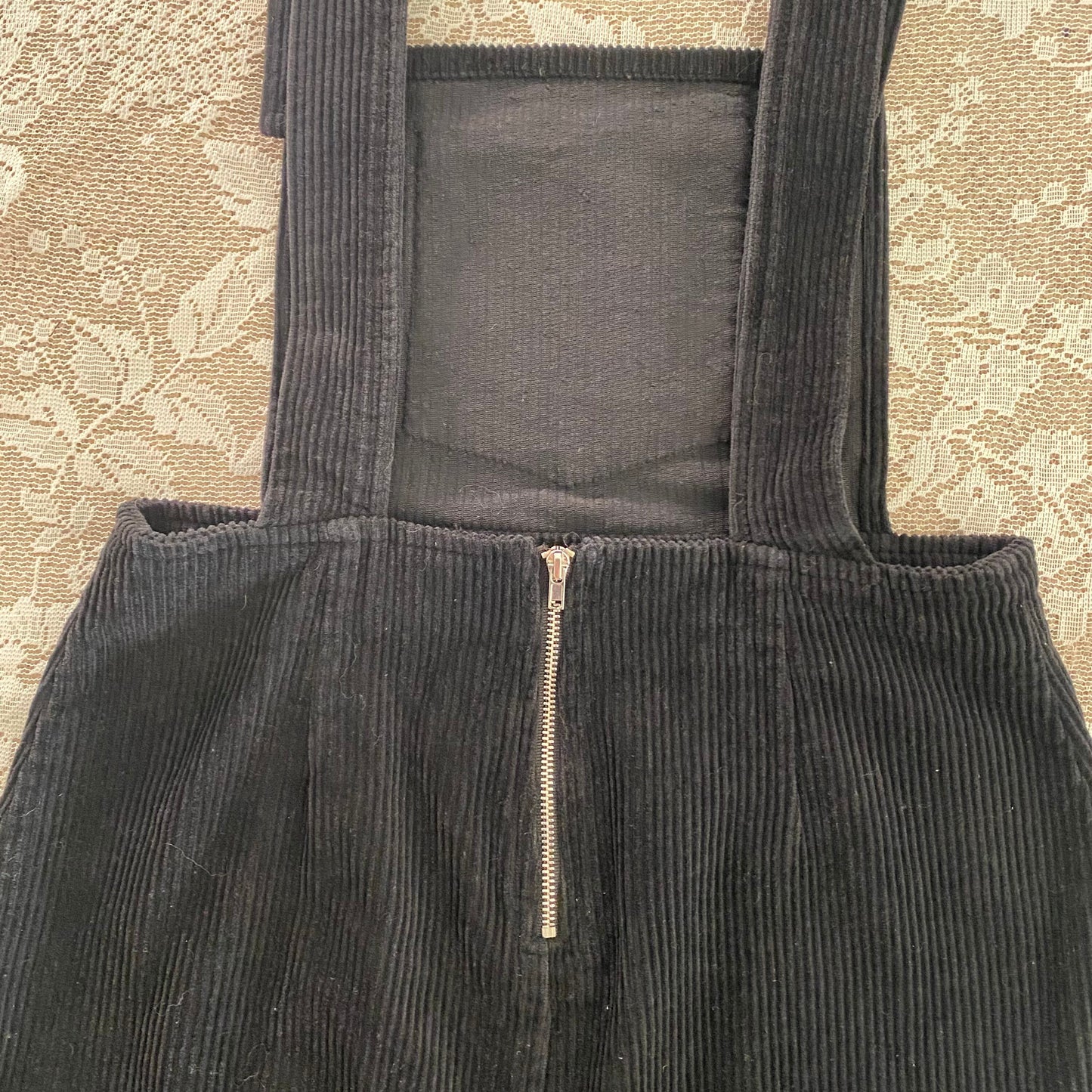 Patched Corduroy Overalls