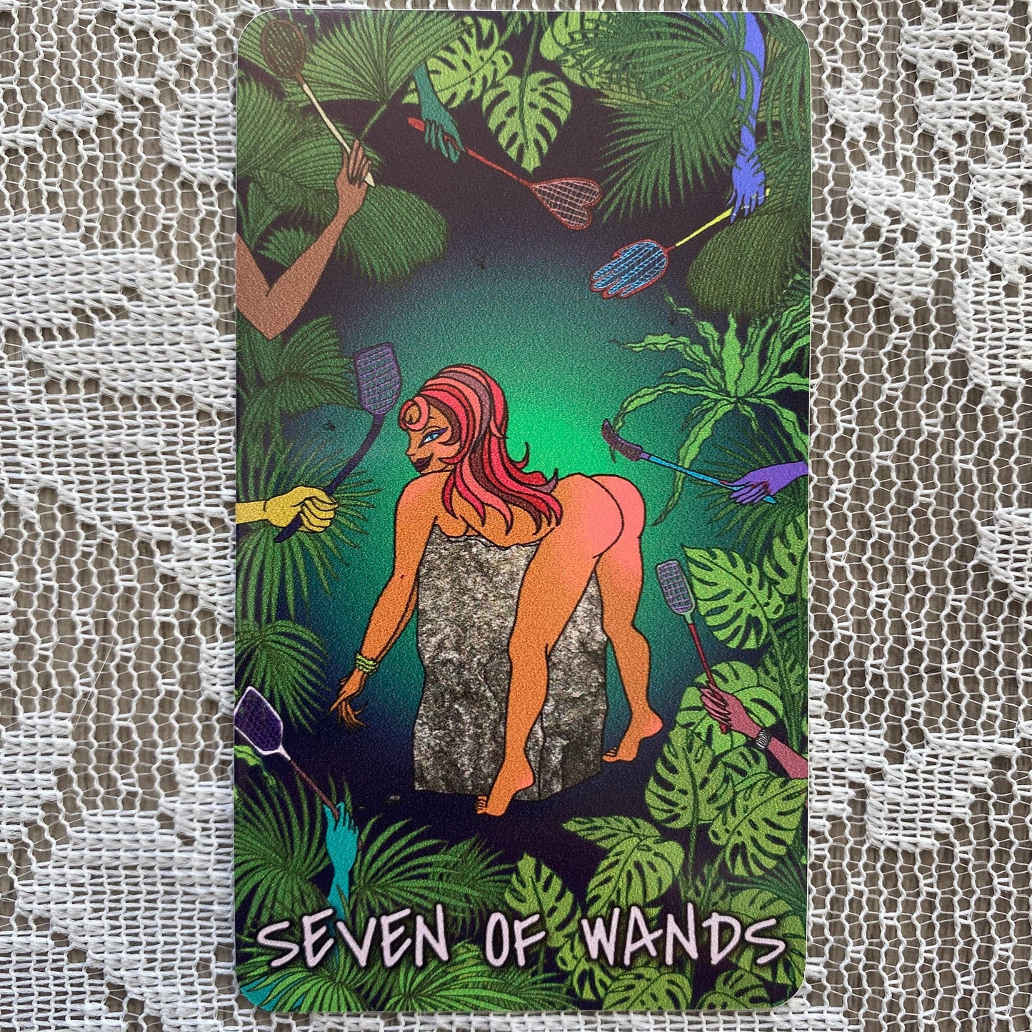 seven of wands vinyl sticker