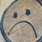 large embroidered frownie patch