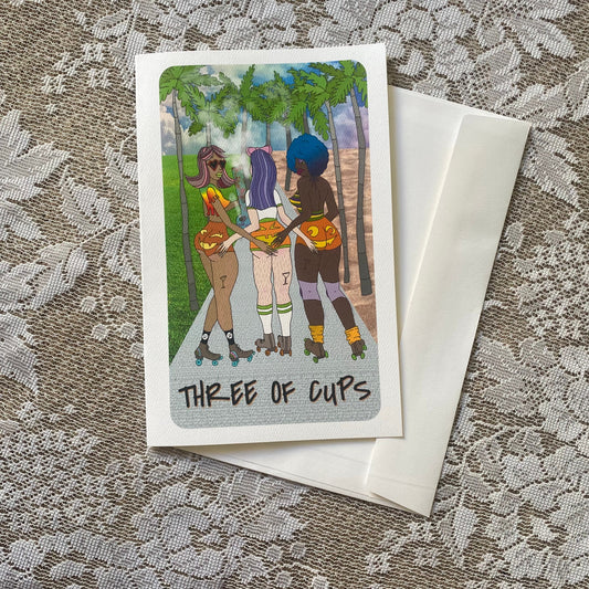 Three of Cups Handmade Card