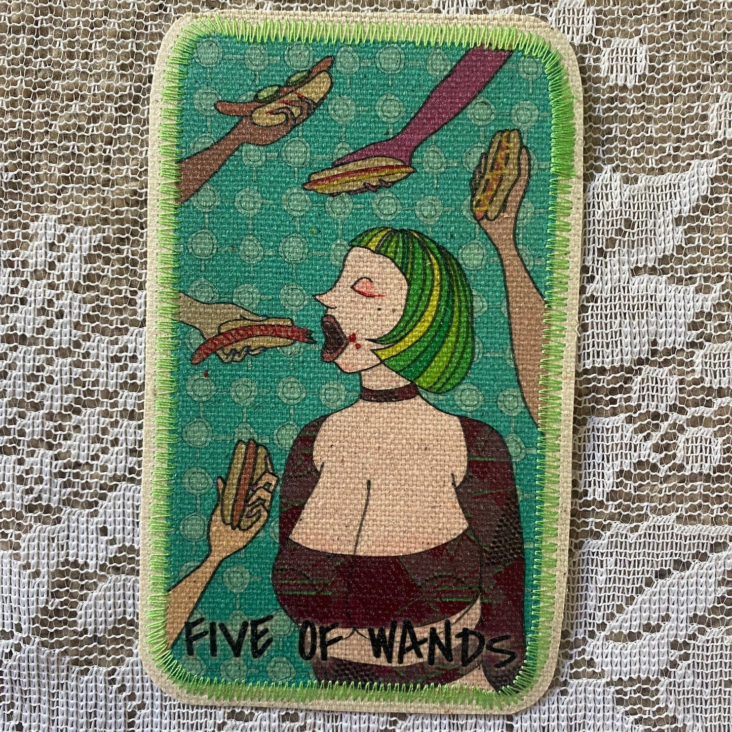 Five of Wands Canvas Patch