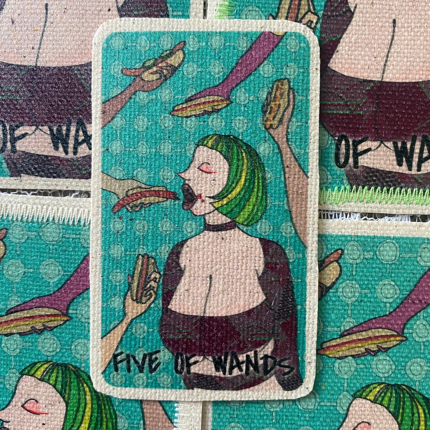 Five of Wands Canvas Patch