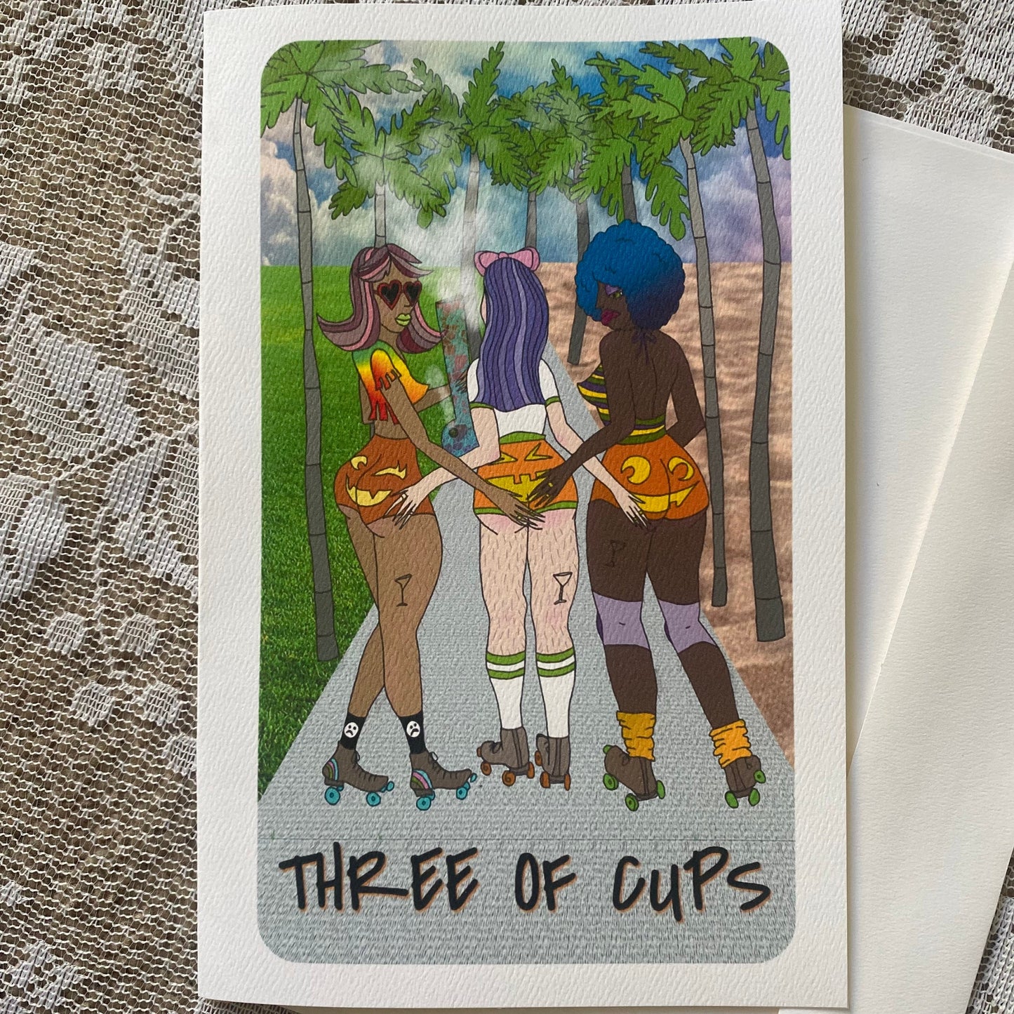 Three of Cups Handmade Card