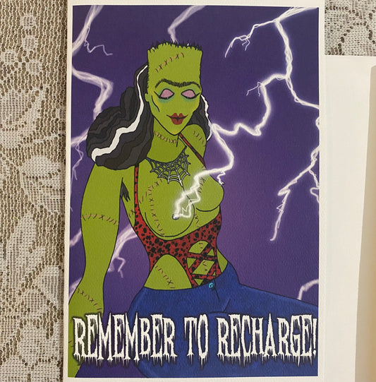recharge handmade card