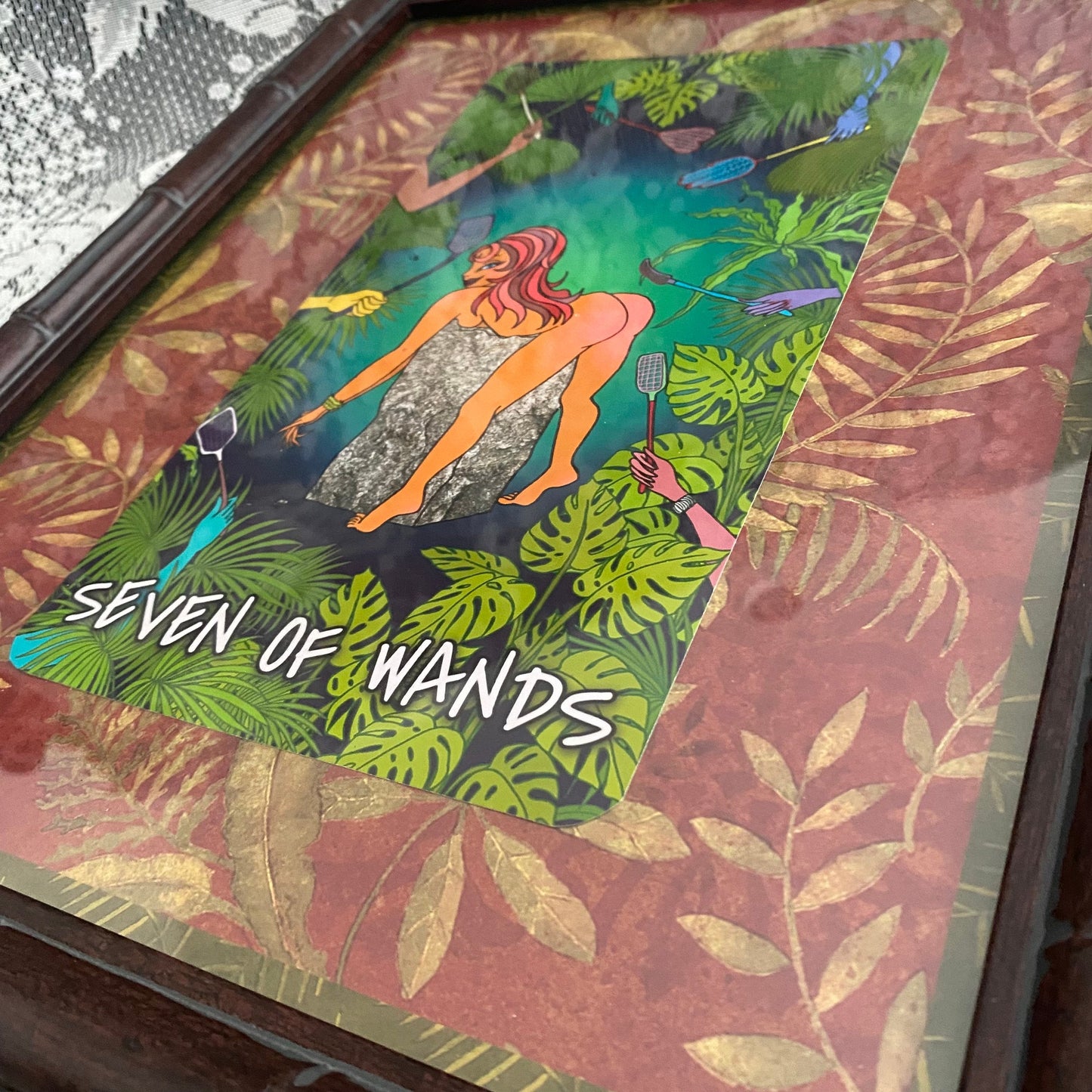 seven of wands framed print
