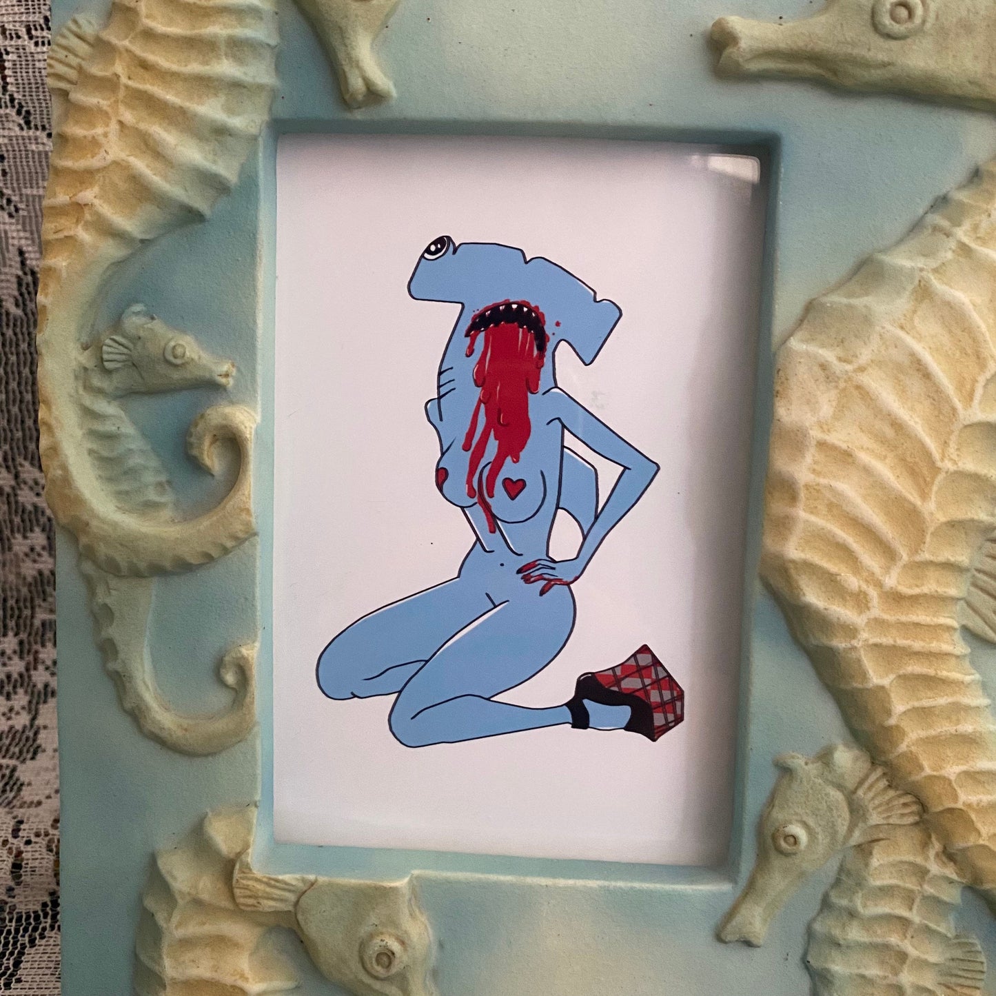 shark bait framed print
