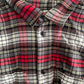 Red Two of Wands Plaid Button Up